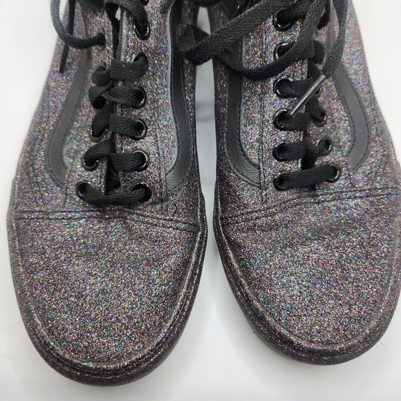 Vans Womens Size 9 Glitter Purple And Black Low Top Lace Up Sneakers Old Skool - Picture 3 of 9